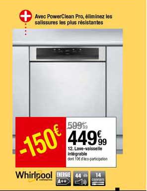 lave vaisselle intégrale whirlpool