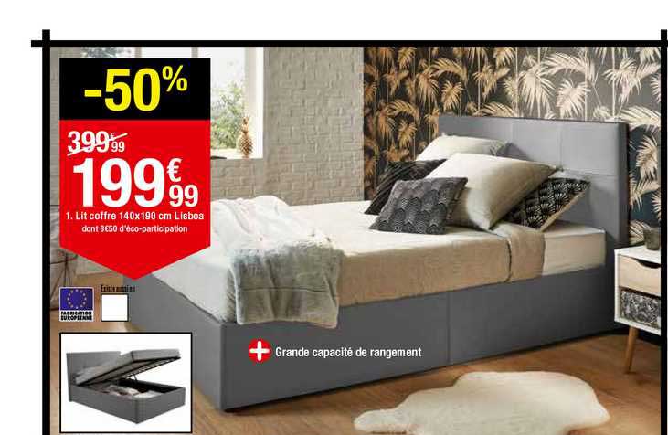lit coffre 140x190 cm lisboa