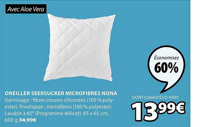 Oreiller Seersucker Microfibres Nona