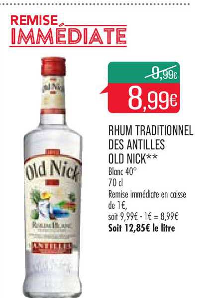 rhum traditionnel des antilles old nick