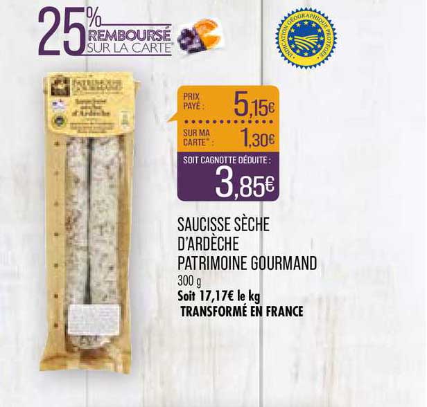 saucisse sèche d'ardèche patrimoine gourmand