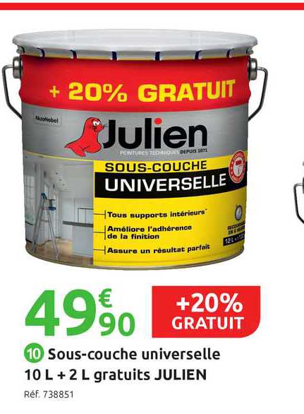 Sous Couche Universelle 10 L + 2 L Gratuits Julien