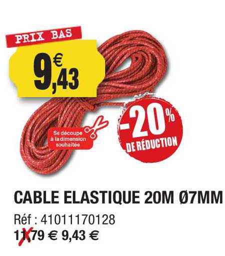 Cable élastique 20m 7 Mm