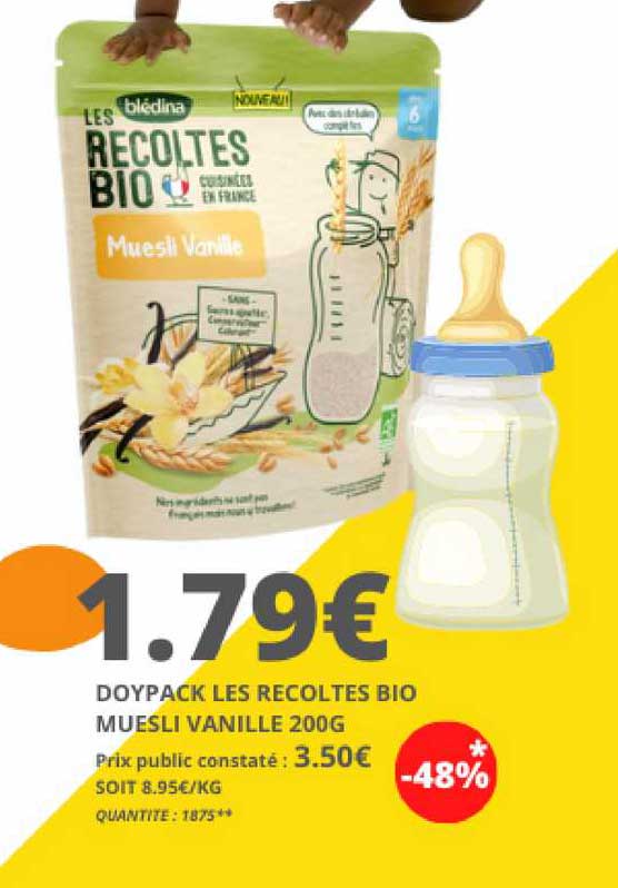 doypack les récoltes bio muesli vanille 200g