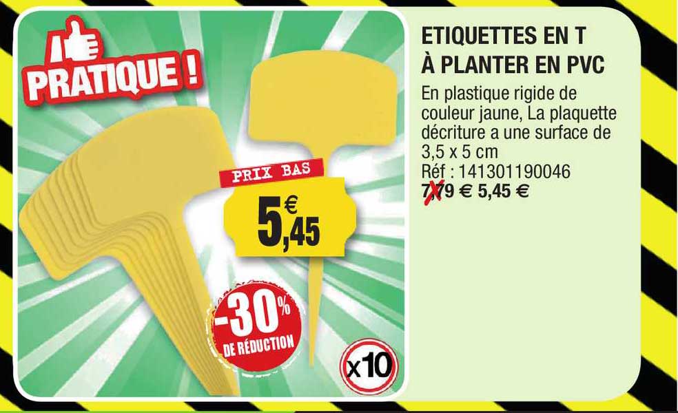 étiquettes en t à planter en pvc