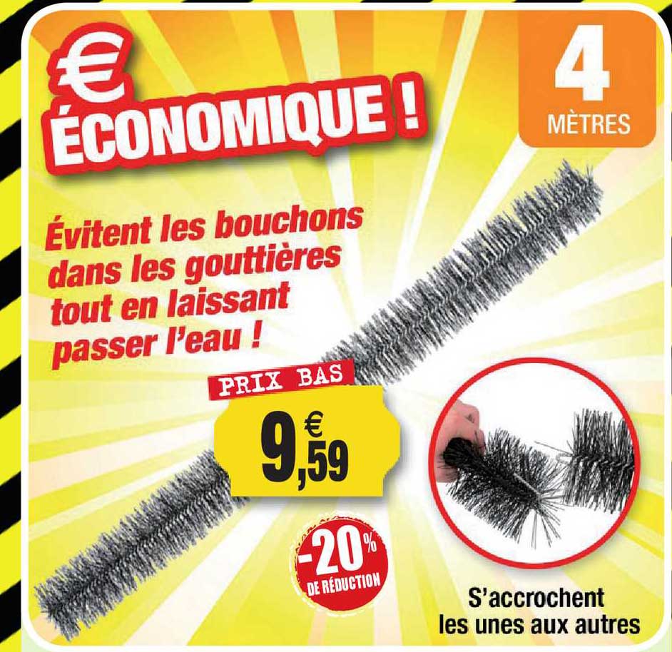 évitent les bouchons dans les gouttières tout en laissant passer l'eau