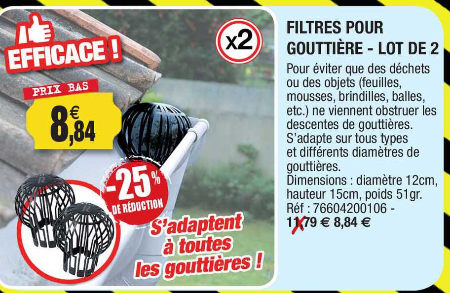 Filtres Pour Gouttière - Lot De 2