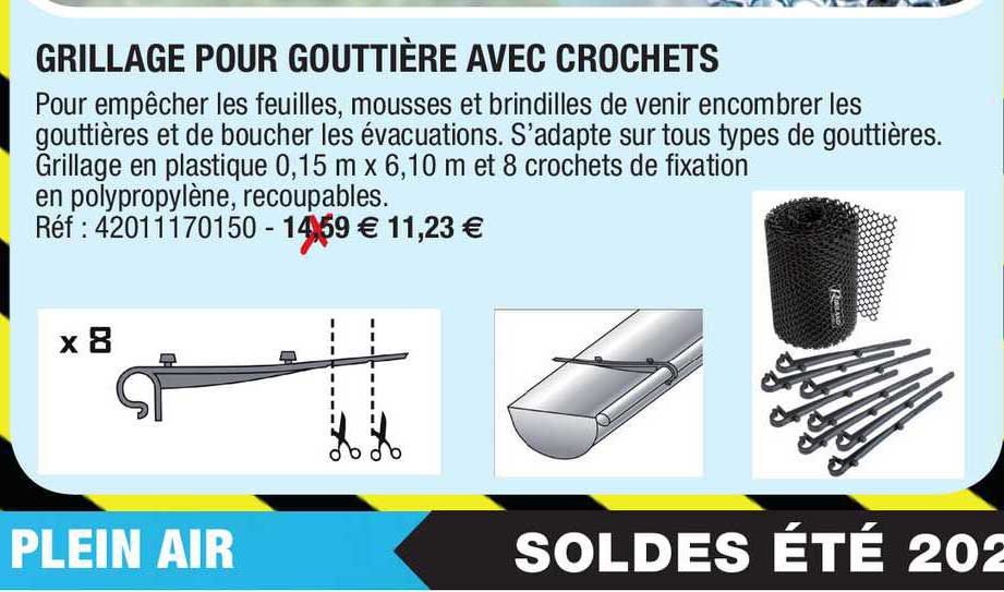 Grillage Pour Gouttière Avec Crochets