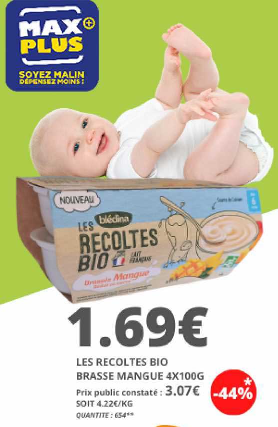 les récoltes bio brassé mangue 4x100g