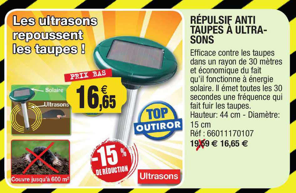 répulsif anti taupes à ultra-sons