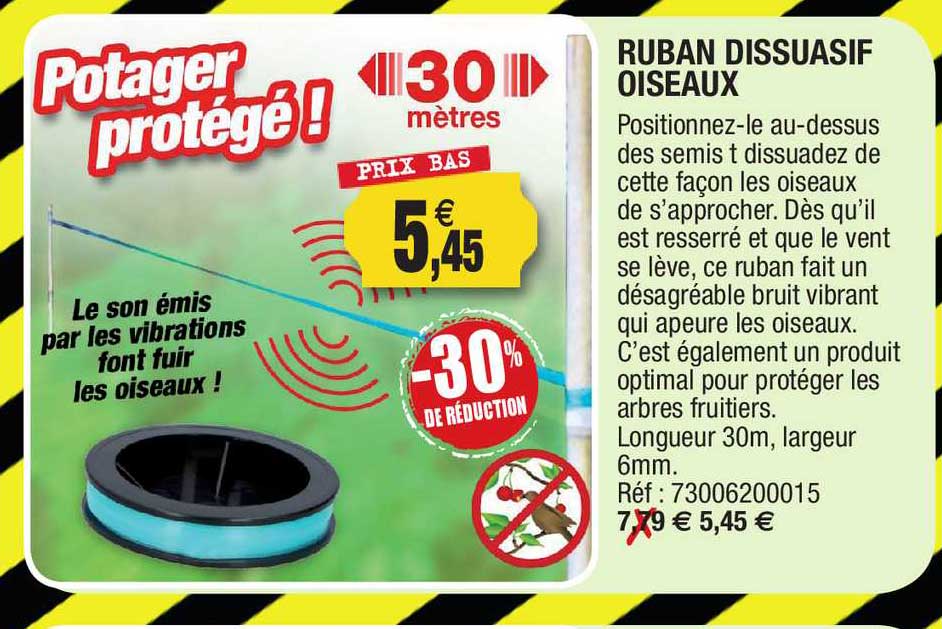 Ruban Dissuasif Oiseaux
