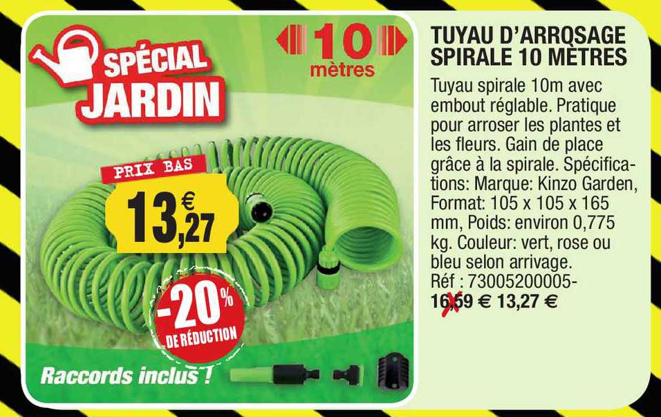 tuyau d'arrosage spirale 10 mètres
