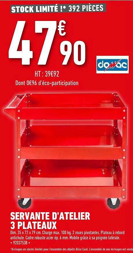 Servante D'atelier 3 Plateaux Dawac