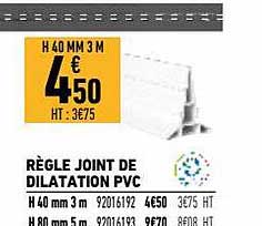 règle joint de dilatation pvc