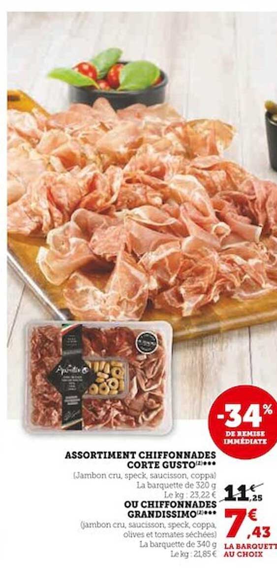 assortiment chiffonnades corte gusto ou chiffonnades grandissimo