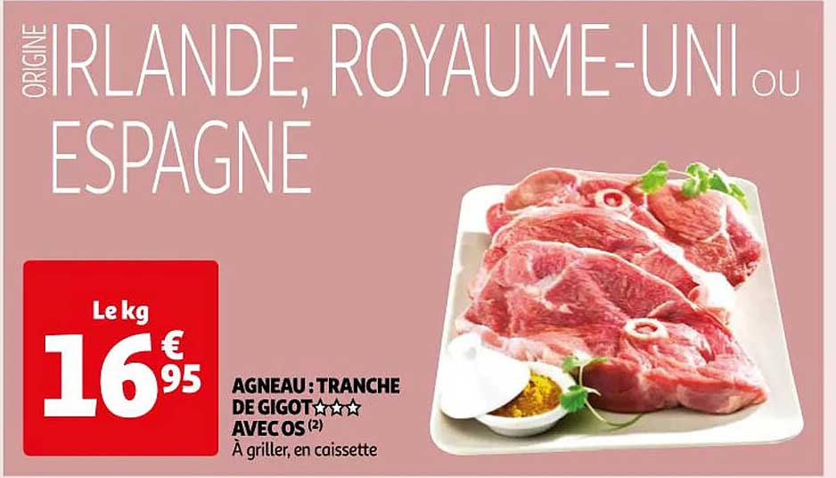 agneau : tranche de gigot***avec os