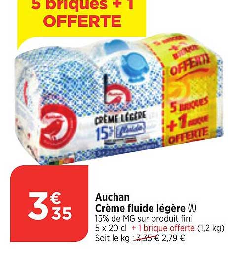 Auchan Crème Fluide Légère