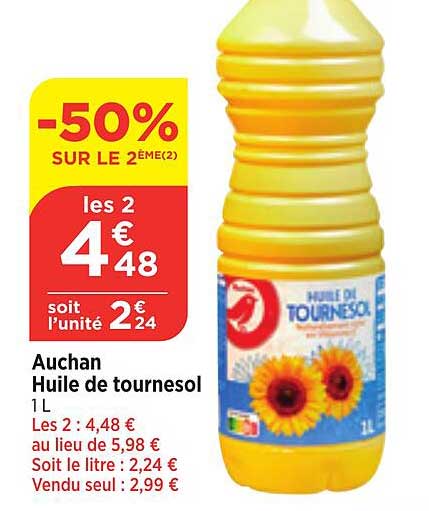 Auchan Huile De Tournesol