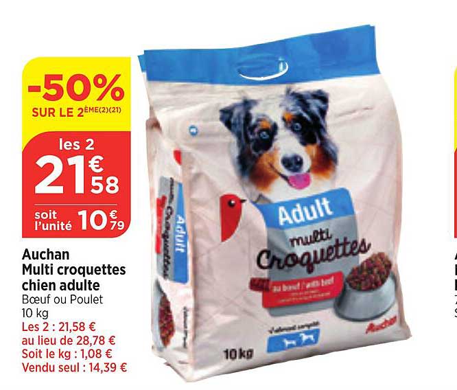 Auchan Multi Croquettes Chien Adulte