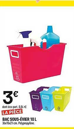 bac sous-évier 10l