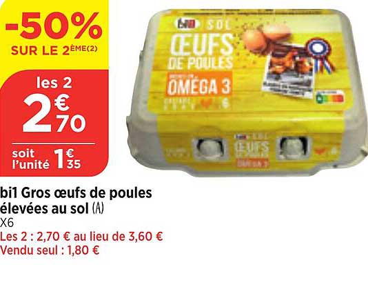 bi1 gros œufs de poules élevées au sol