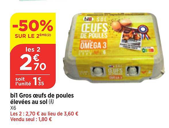bi1 gros œufs de poules élevées au sol