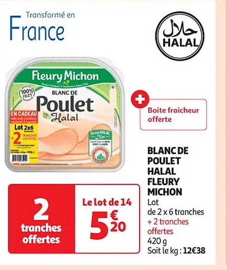 blanc de poulet halal fleury michon