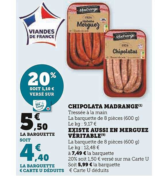 chipolata madrange existe aussi en merguez véritable