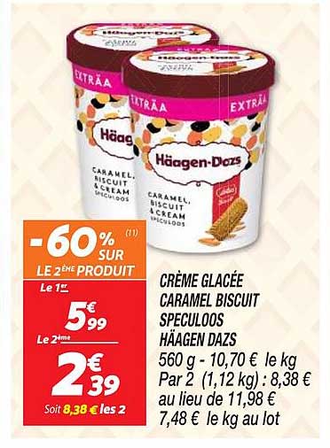 crème glacée caramel biscuit speculoos häagen dazs
