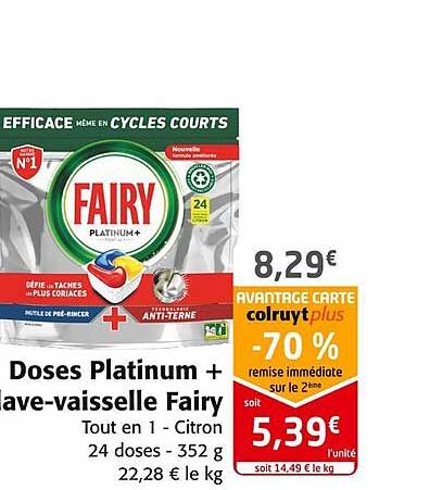 Doses Platinum+ Lave-vaisselle Fairy