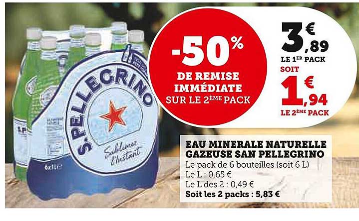 eau minérale naturelle gazeuse san pellegrino