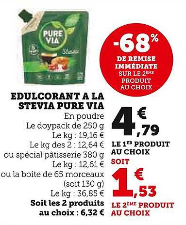 edulcorant à la stevia pure via