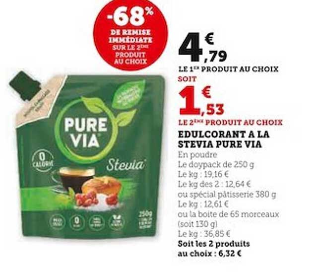 edulcorant à la stevia pure via