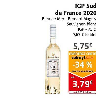 igp sud de france 2020 ble de mer - bernard magrez sauvignon blanc