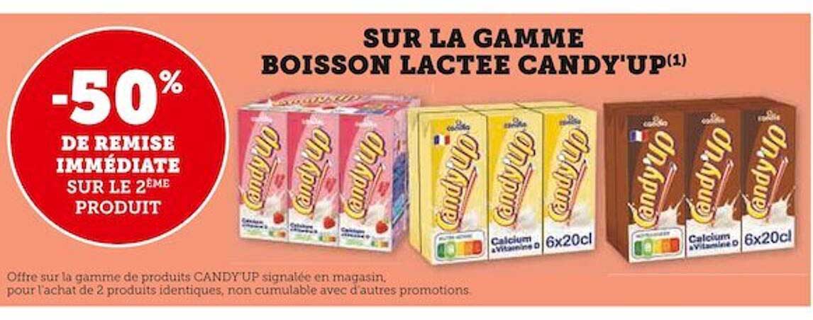 la gamme boisson lactée candy'up