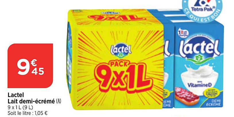 lactel lait demi-écrémé