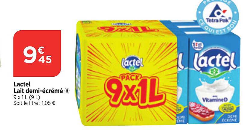 lactel lait demi-écrémé