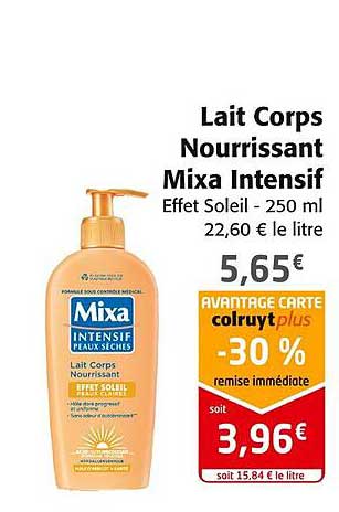lait corps nourrissant mixa intensif