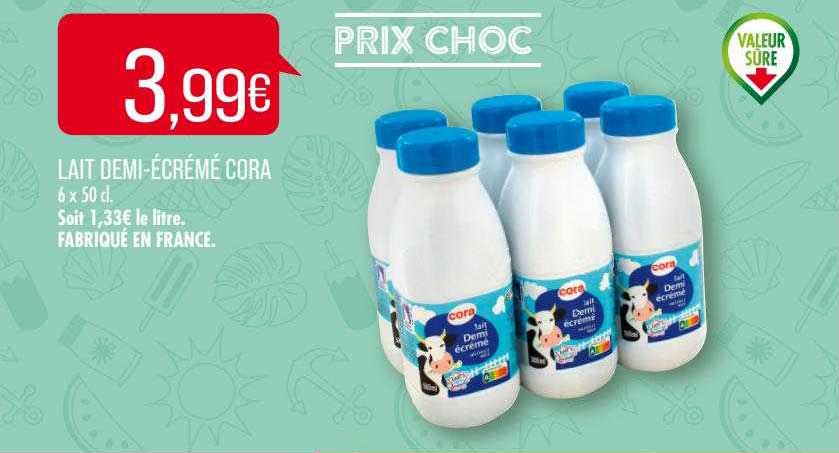 lait demi-écrémé cora