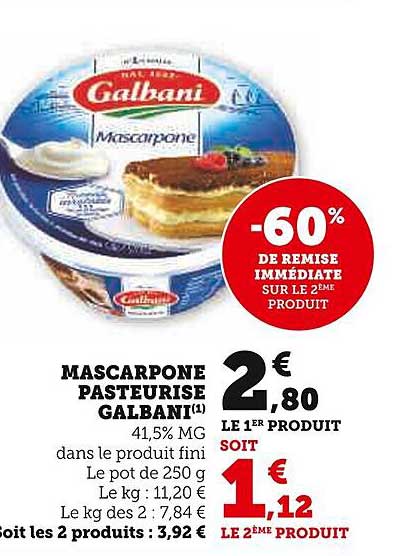 Mascarpone Pasteurisé Galbani