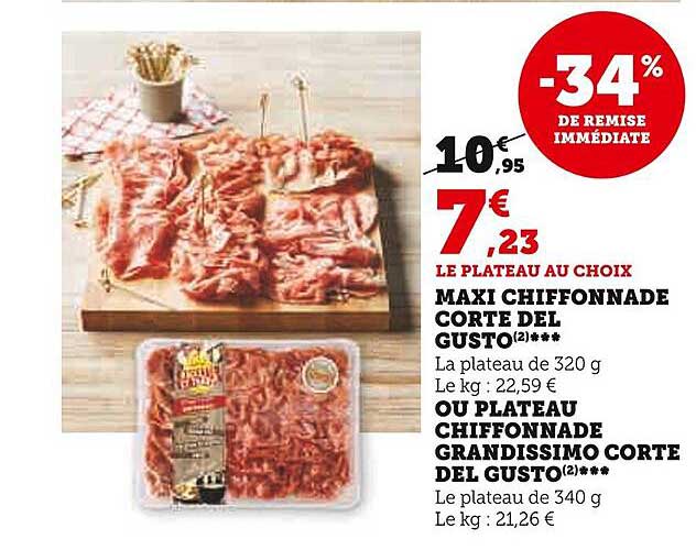 maxi chiffonnade corte del gusto ou plateau chiffonnade grandissimo corte del gusto