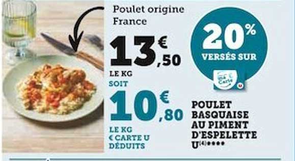 poulet basquaise au piment d'espelette u