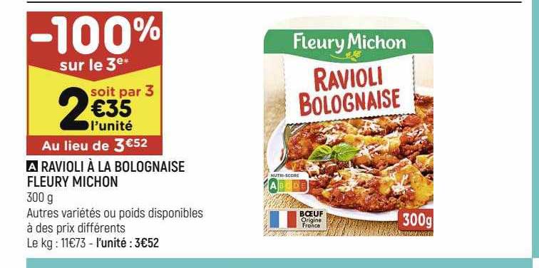 ravioli à la bolognaise fleury michon
