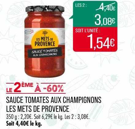 sauce tomates aux champignons les mets de provence