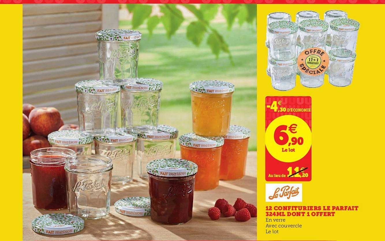 12 confituriers le parfait 324 ml dont 1 offert