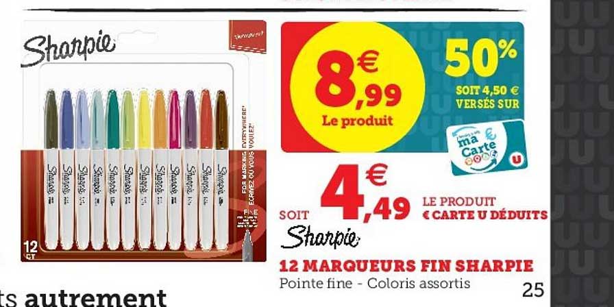 12 Marqueurs Fin Sharpie