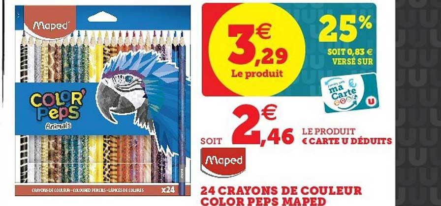 24 crayons de couleur color peps maped