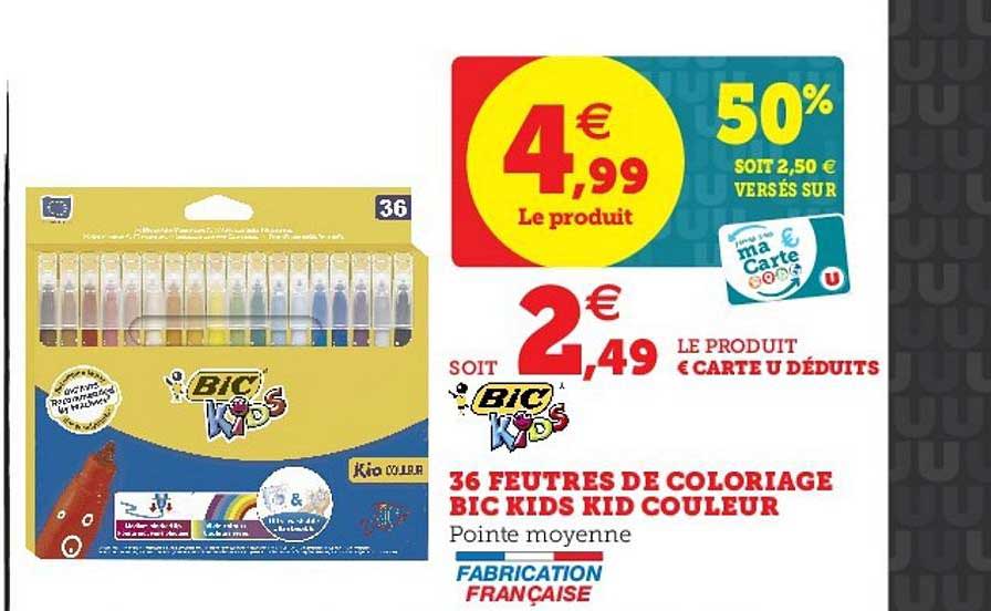 36 Feutres De Coloriage Bic Kids Kid Couleur