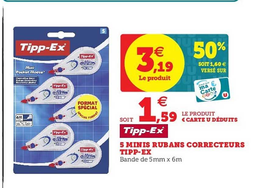 5 minis rubans correcteurs tipp ex