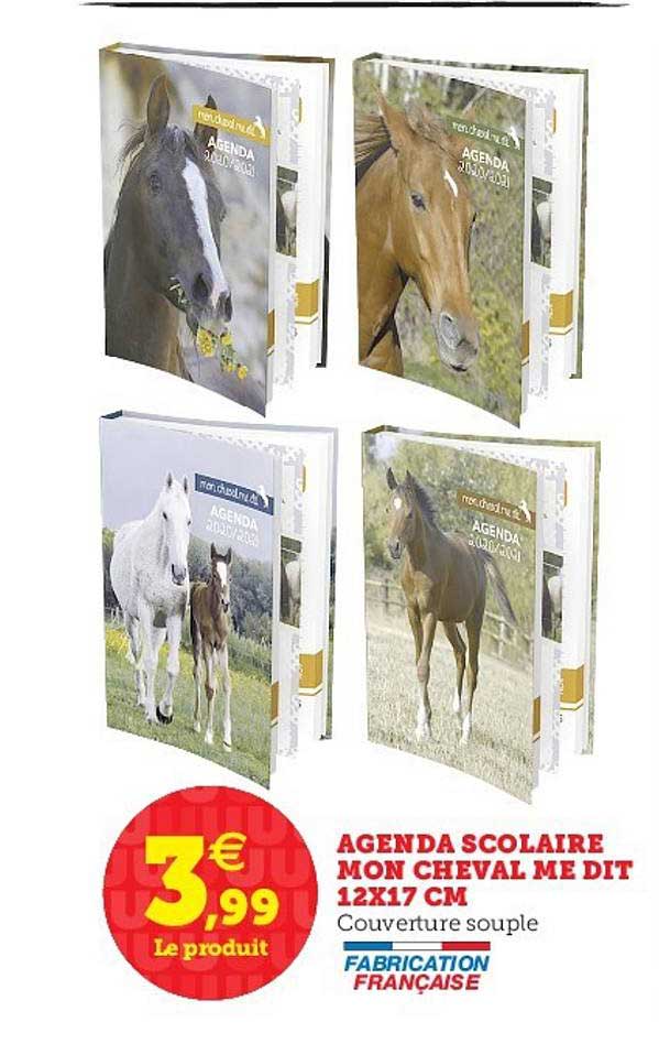 agenda scolaire mon cheval me dit 12x17 cm